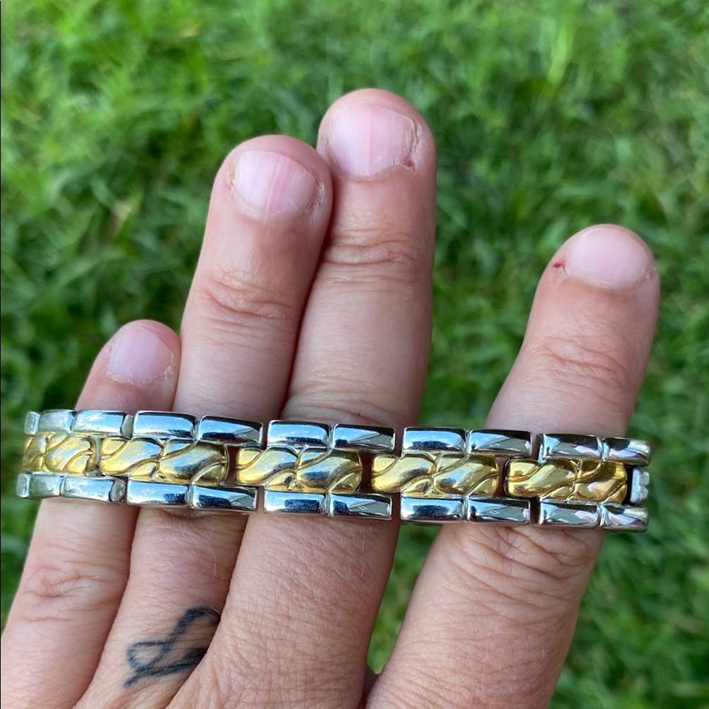 Vintage 24 Kt Gold Plated Womens Link Bracelet